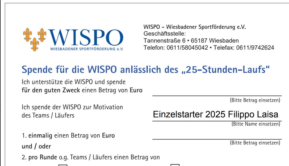 Spendenakton WISPO Filippo Laisa